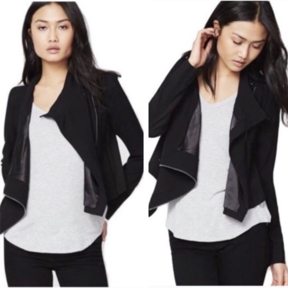 Rachel Roy Shauna black asymmetrical zip blazer